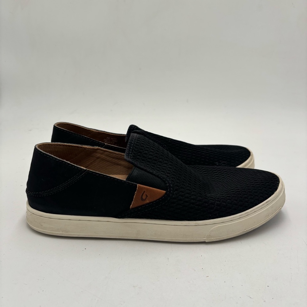 Olukai Women’s 8.5 Pehuea Navy Blue Breathable Slip On Flats